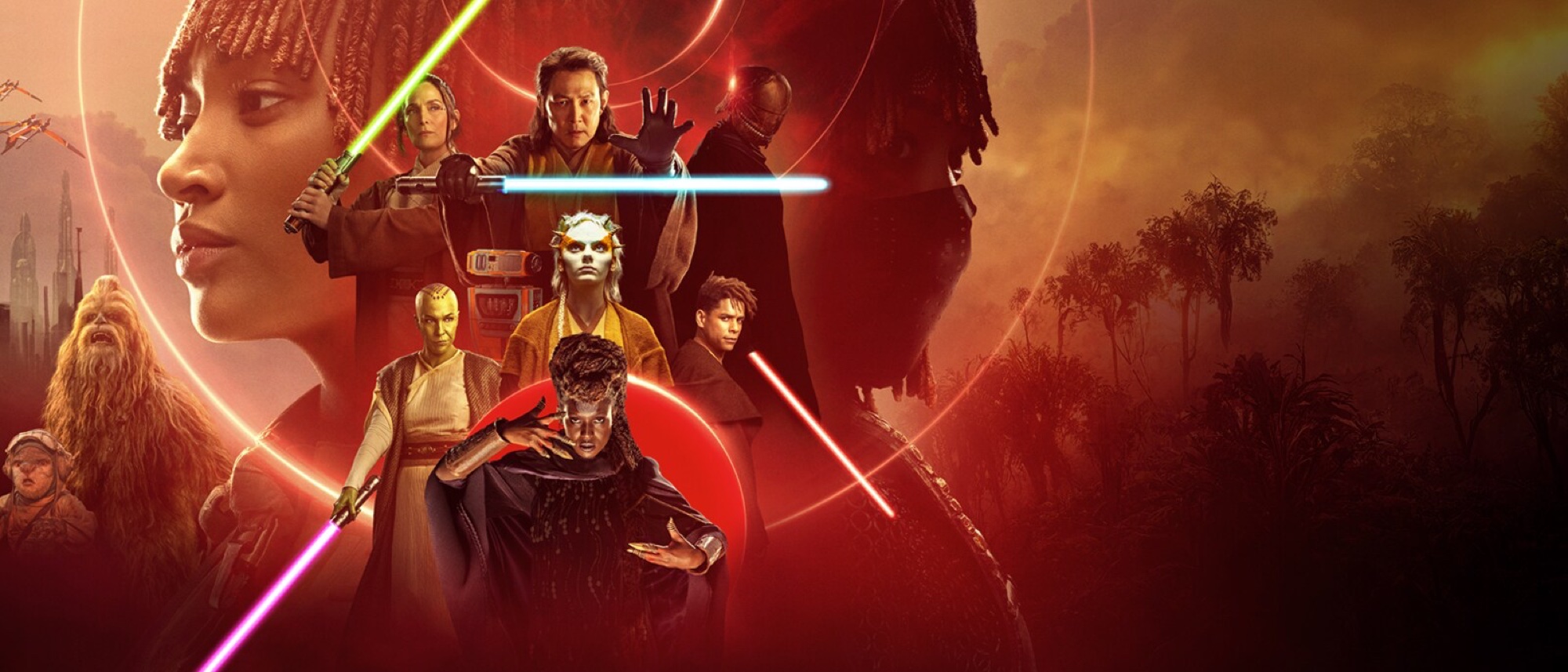 Official key art for Disney+ series The Acolyte featuring Manny Jacinto as the Stranger.