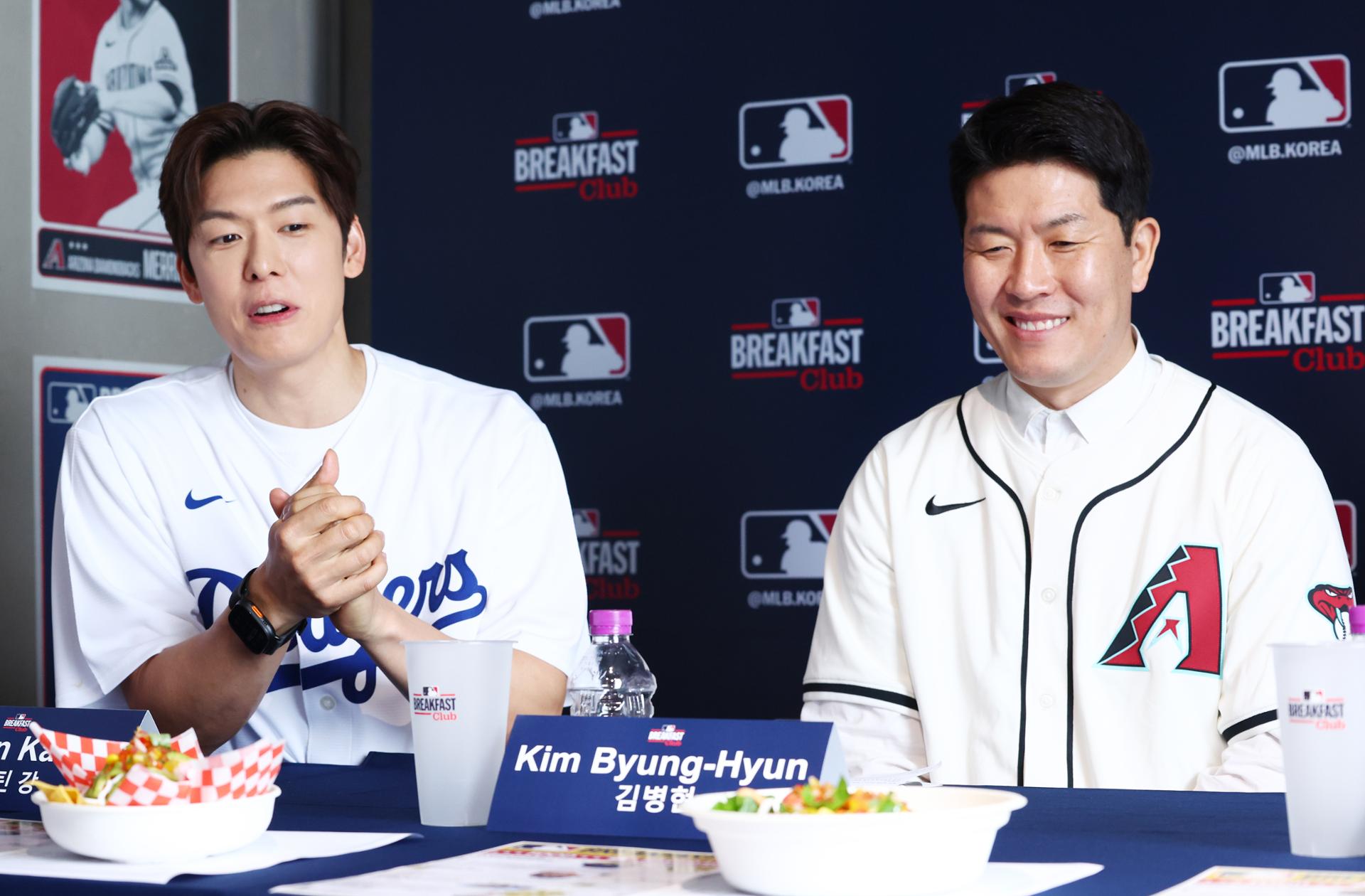 Chef Austin Kang at the MLB Breakfast Club launch at Mukjung in Seoul.