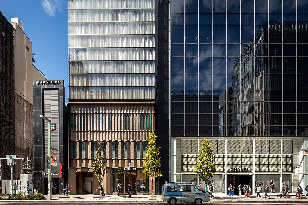 Context image: Ginza luxury retail district.
