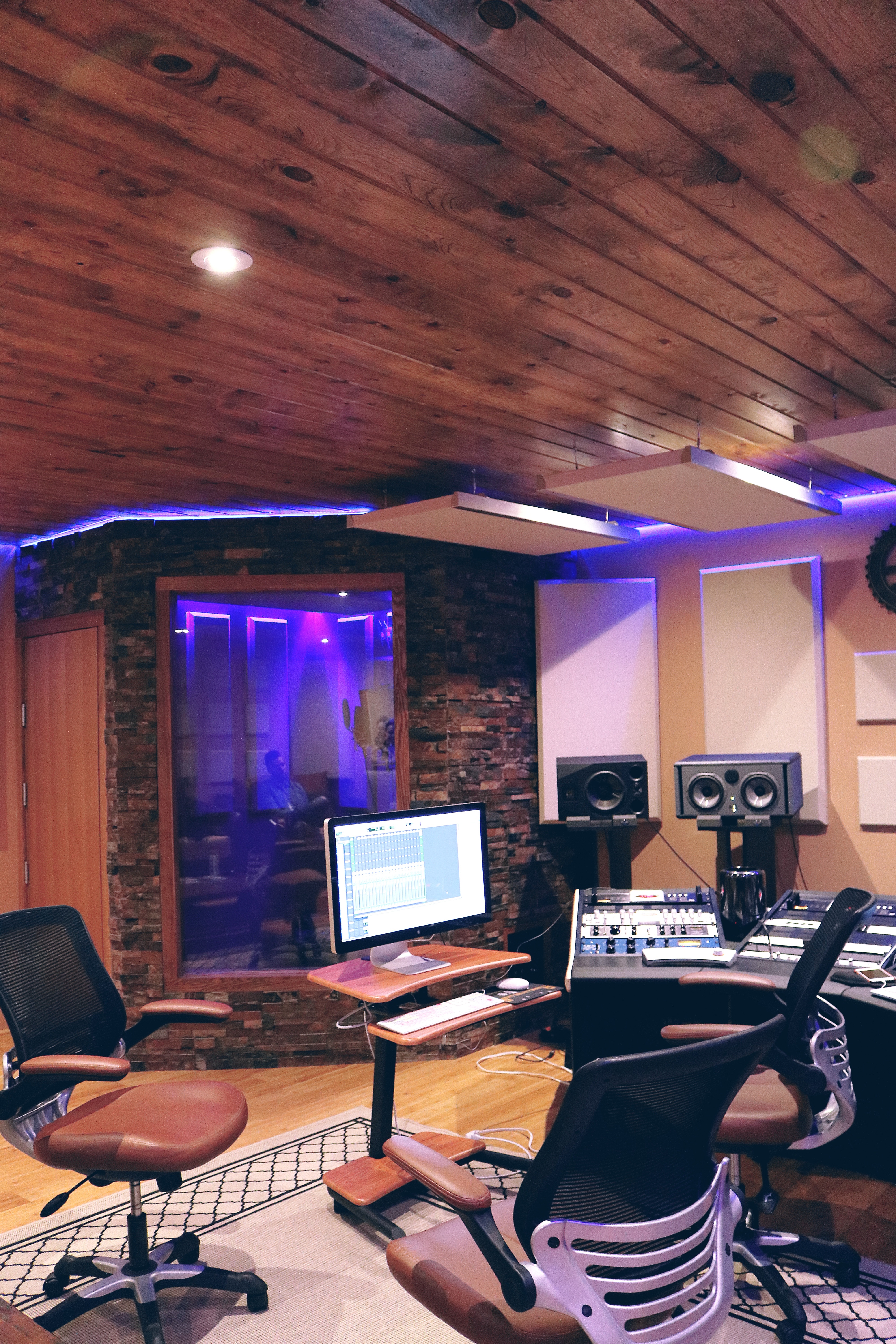 Recording studio mixing console for chart-week release logistics.