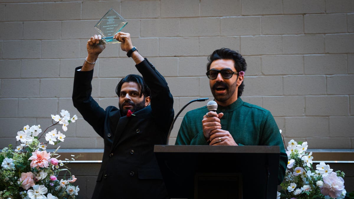 Asif Ali and Saagar Shaikh of Hulu's Deli Boys at the Philadelphia Asian American Film Foundation Storyteller Icon Award.