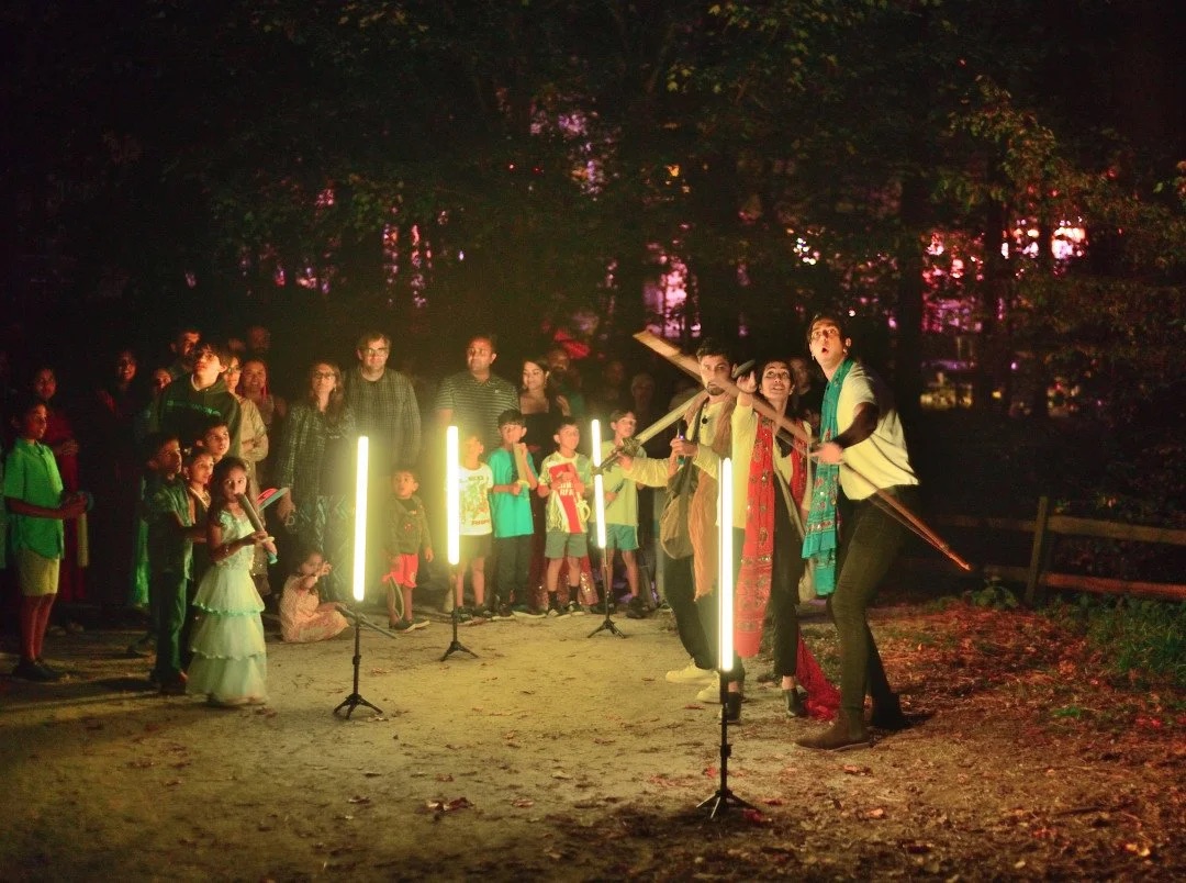 Families gather for dance and lantern-lit programming at Diwali in Dunwoody at Dunwoody Nature Center.