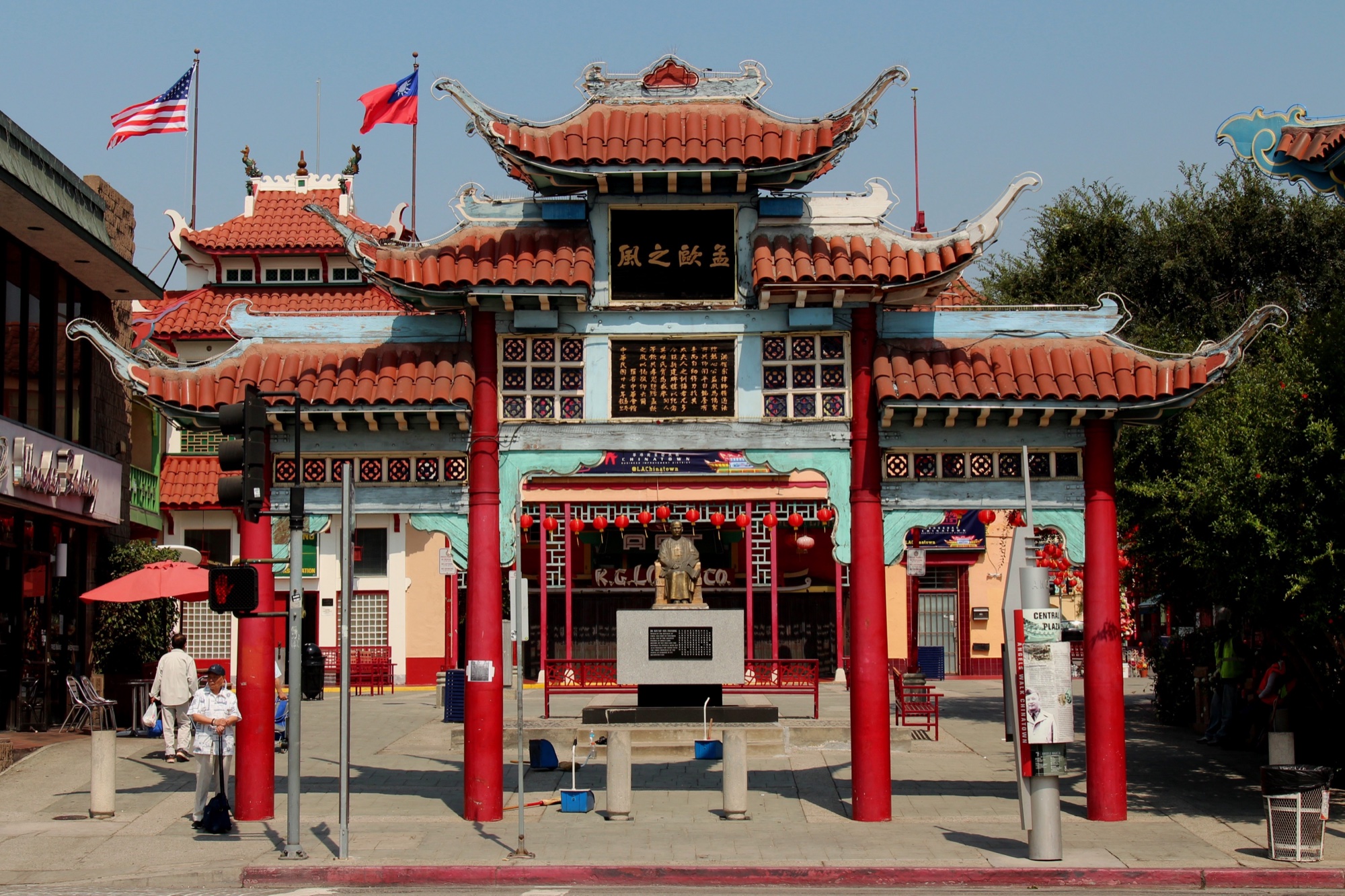 Los Angeles Chinatown street scene with Central Plaza neighborhood energy.