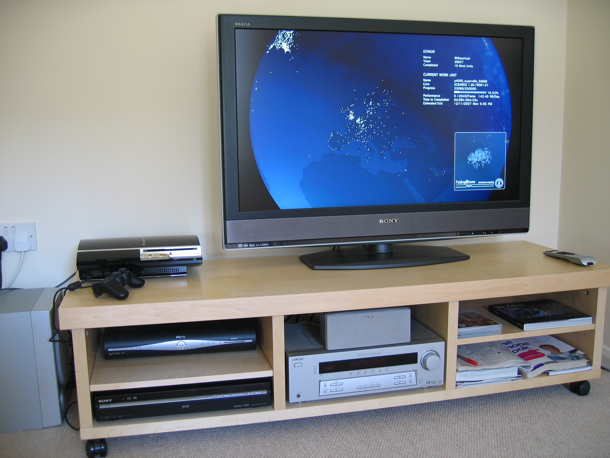 Context image: television in a living room at night.