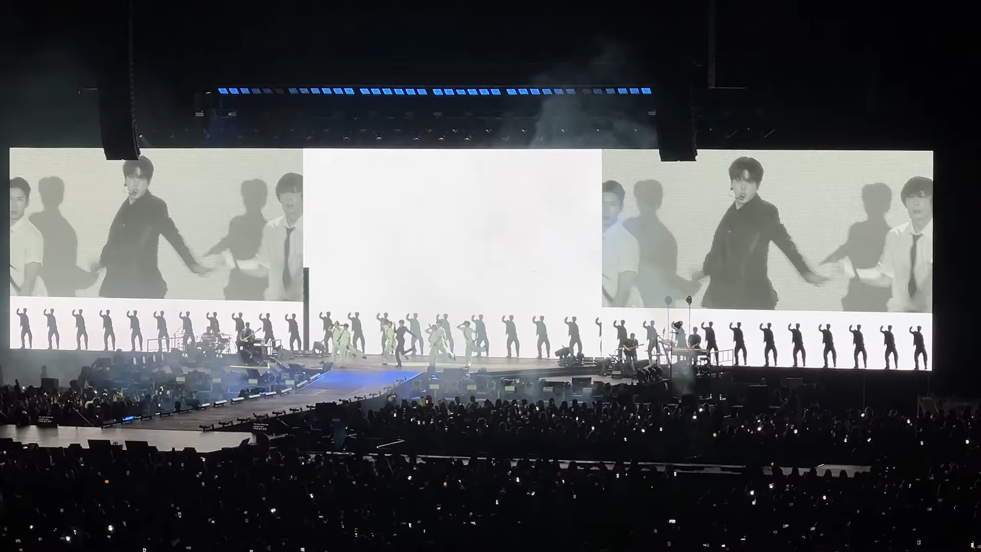 ATEEZ performing at BMO Stadium in Los Angeles.