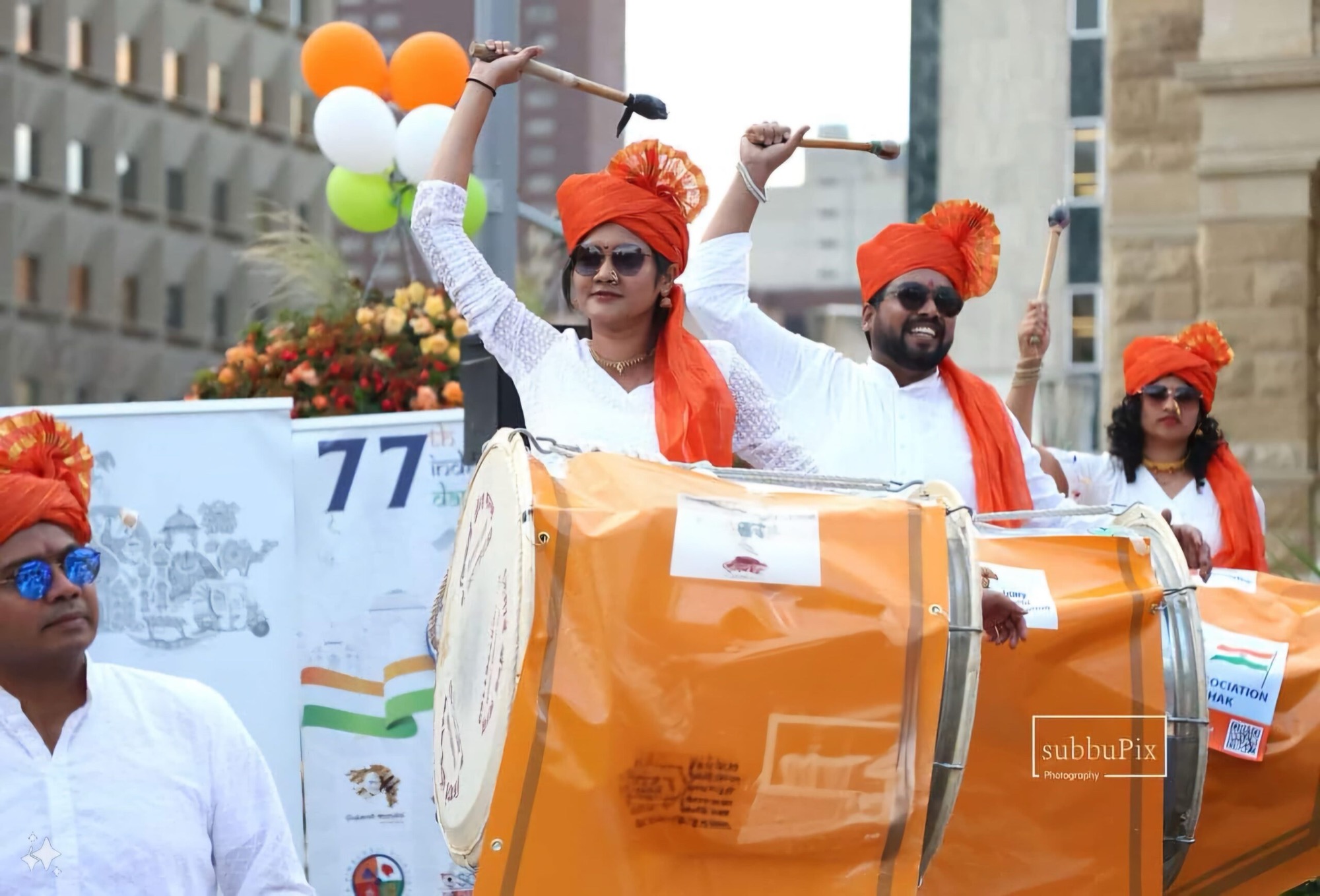 Dhol performers at indiYEAH! Fest India Independence Day celebration in Calgary.