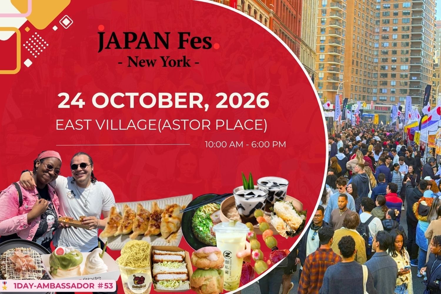 Official JAPAN Fes poster for the October 24 2026 Astor Place date.