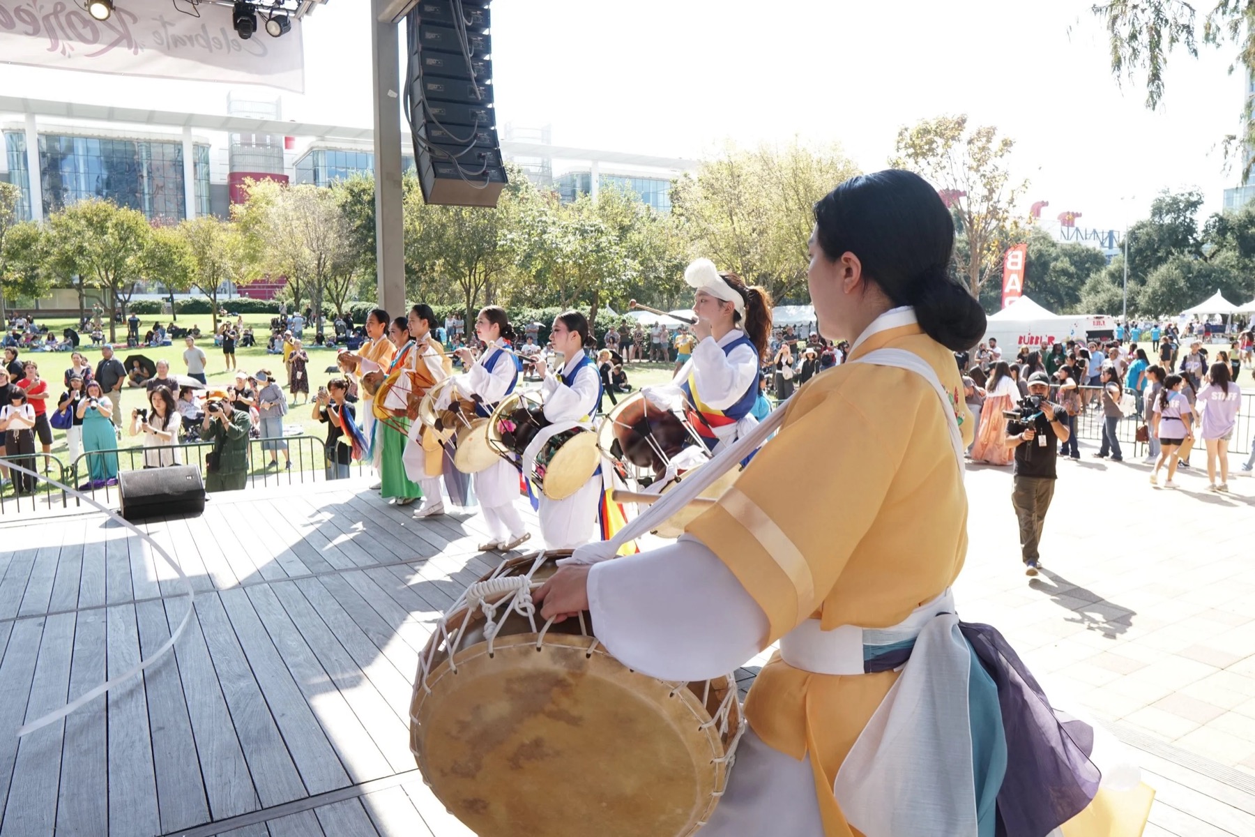 Traditional Korean drummers performing at Korean Festival Houston.