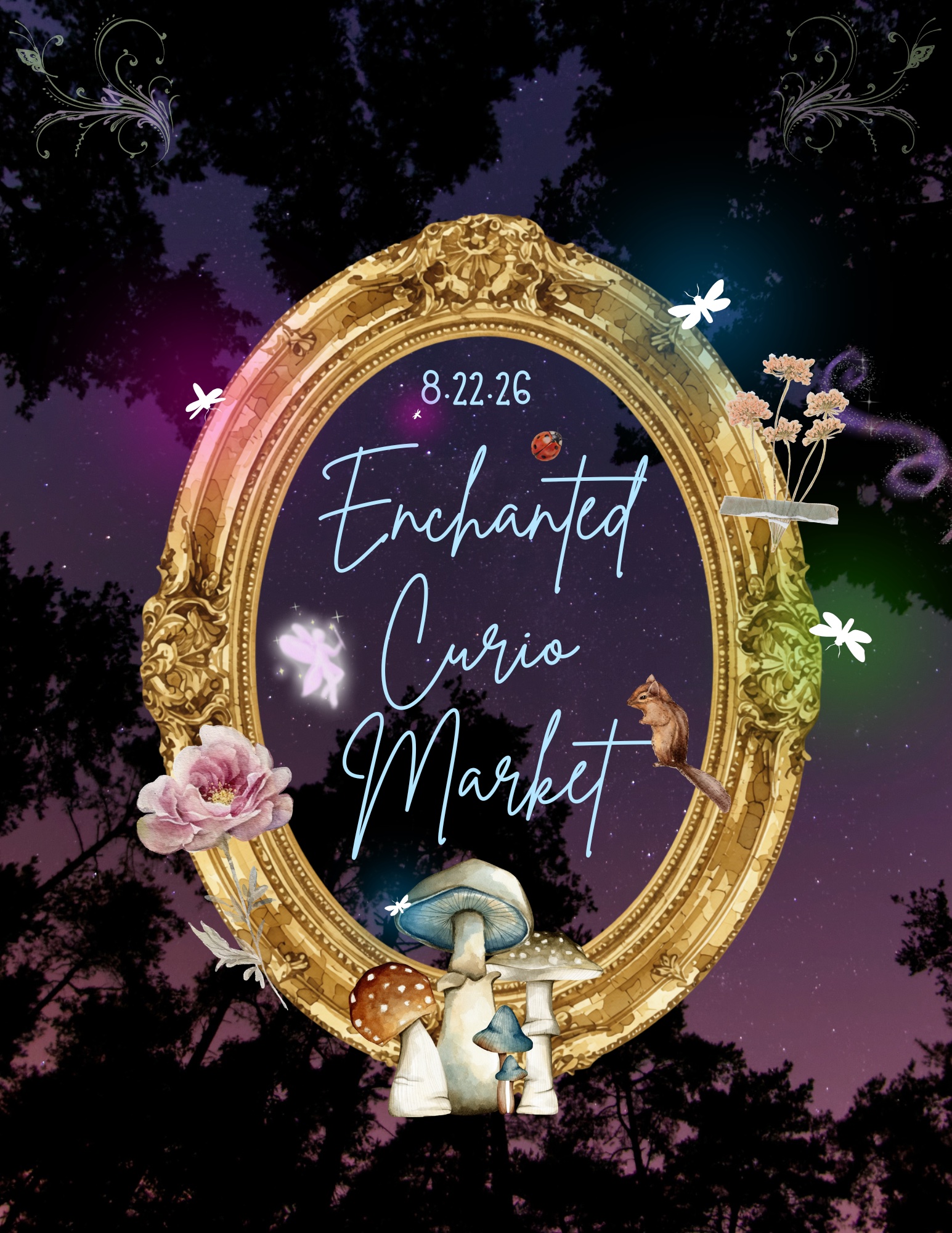 Natsu Nights Enchanted Curio Market promotional art at Japanese Friendship Garden.