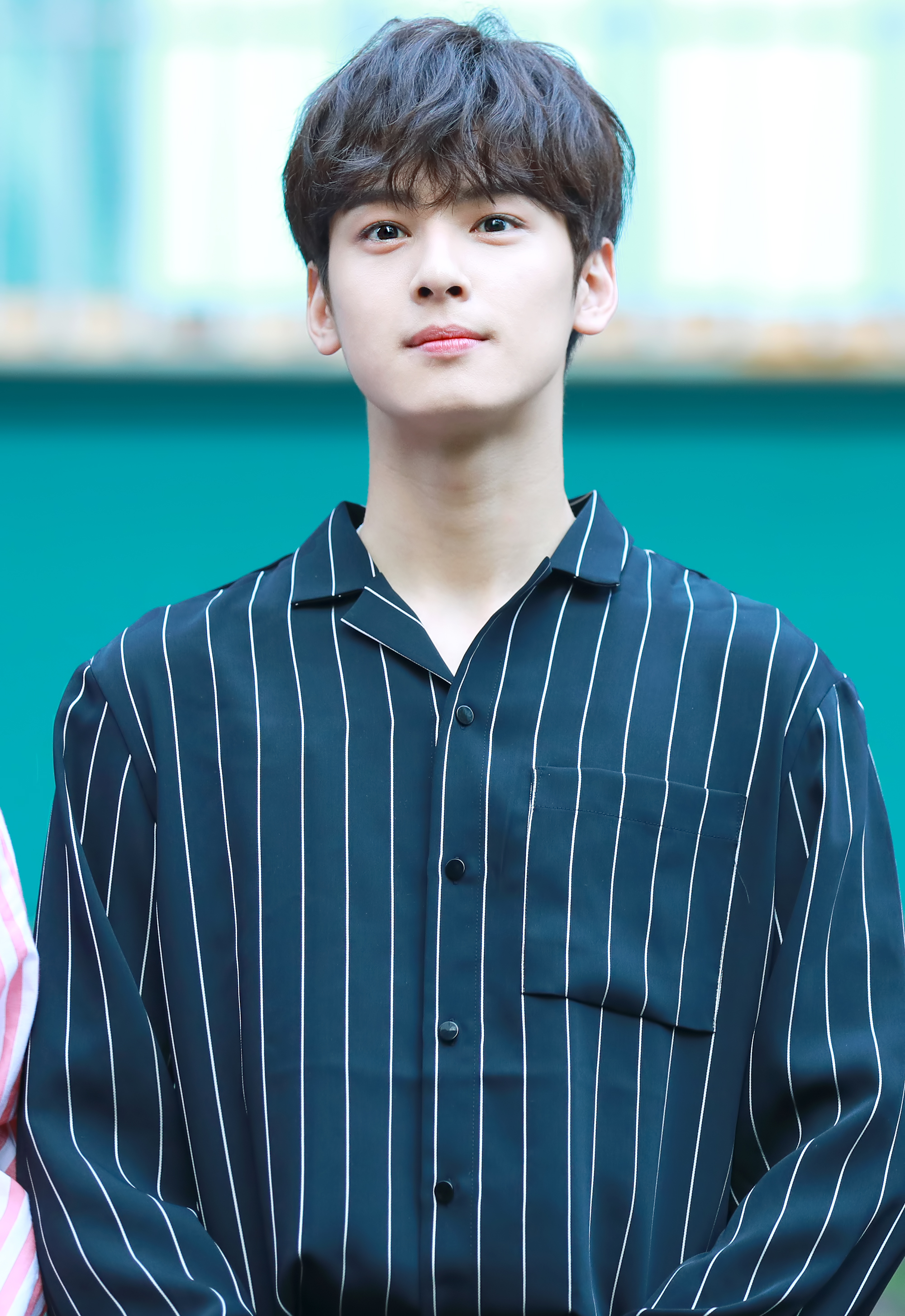 Cha Eun-woo at a public food truck event in Seoul.