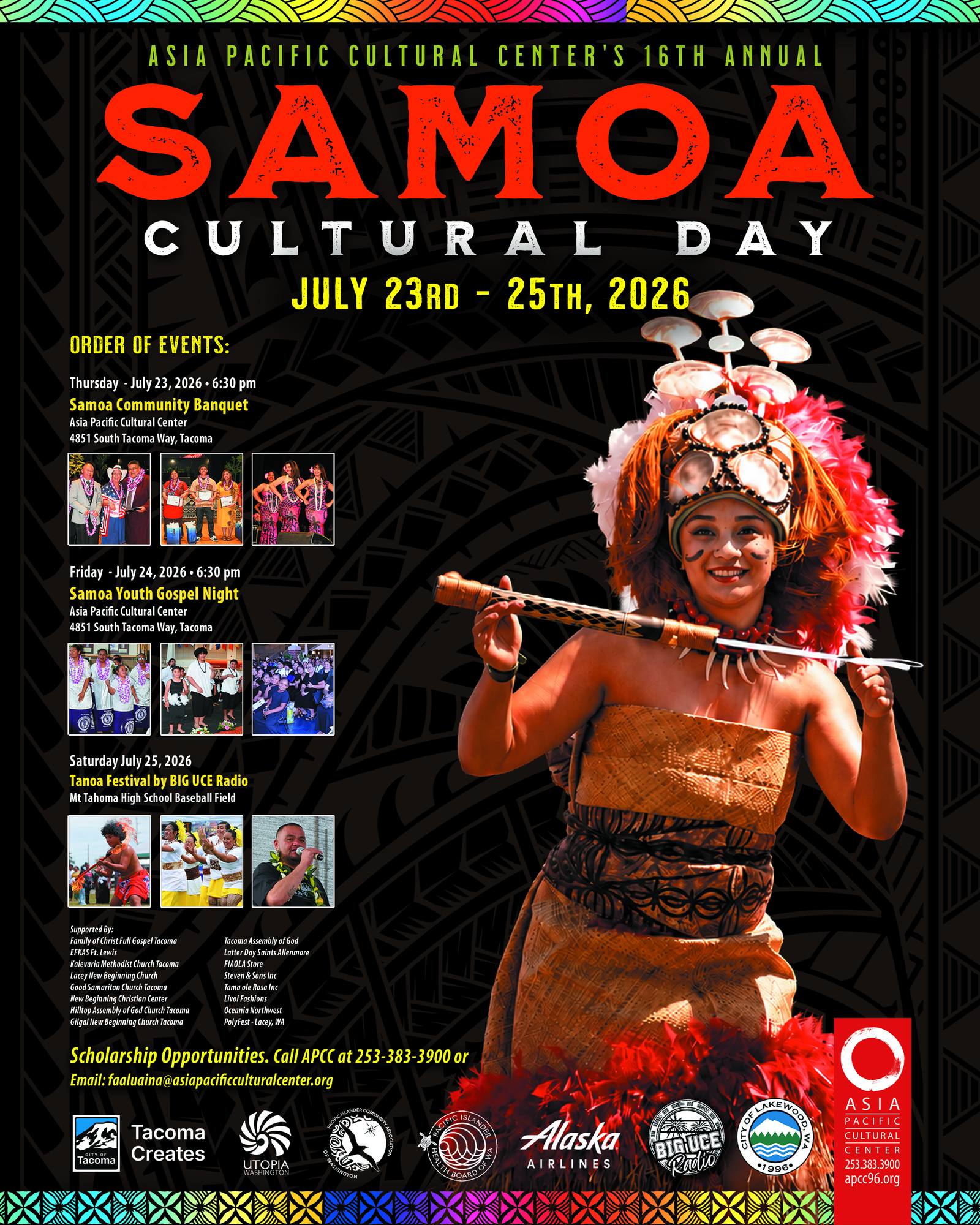 Samoa Cultural Days 2026 promotional flyer from Asia Pacific Cultural Center.