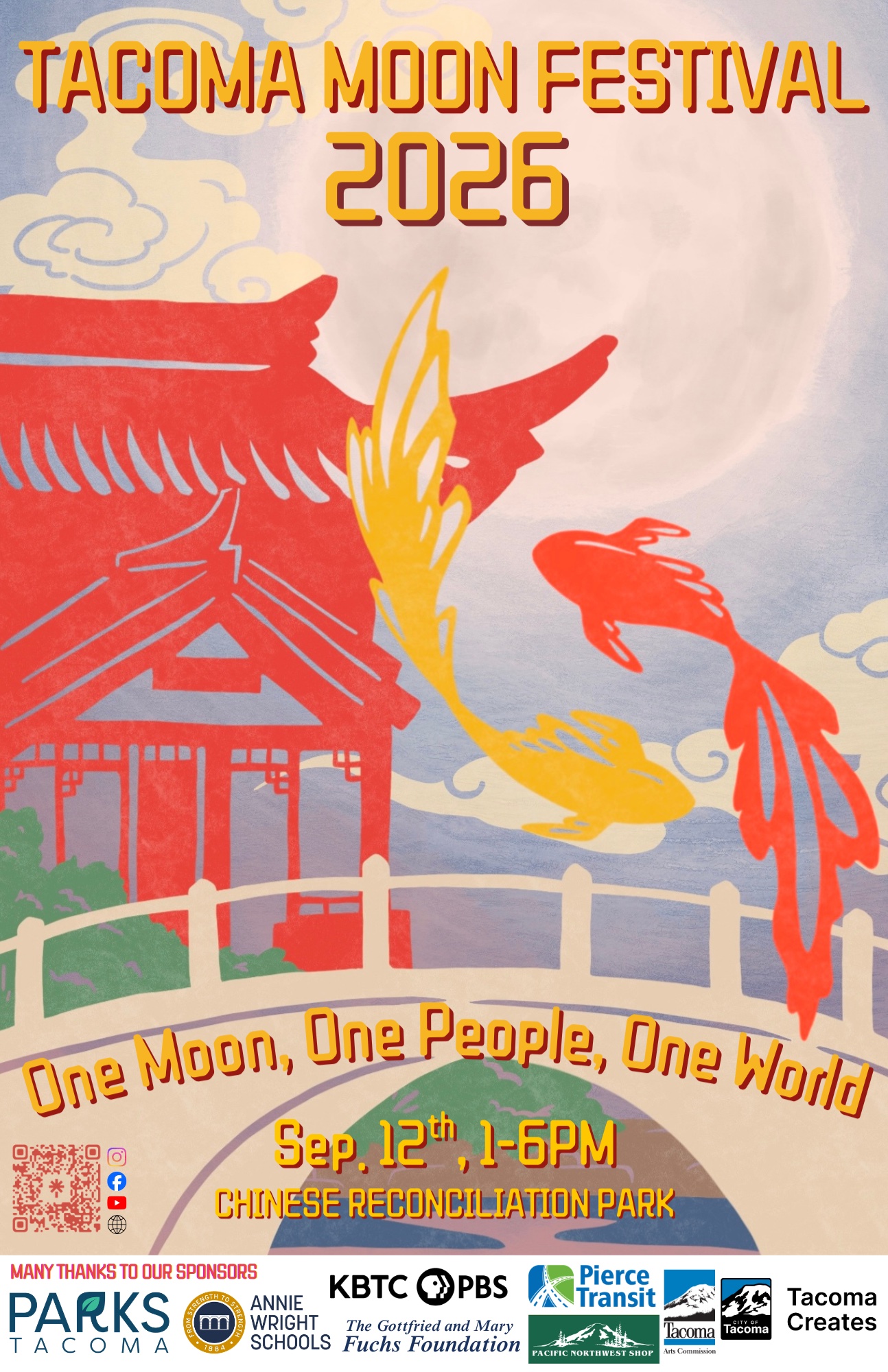 Promotional art for the 14th Annual Tacoma Moon Festival at Chinese Reconciliation Park.