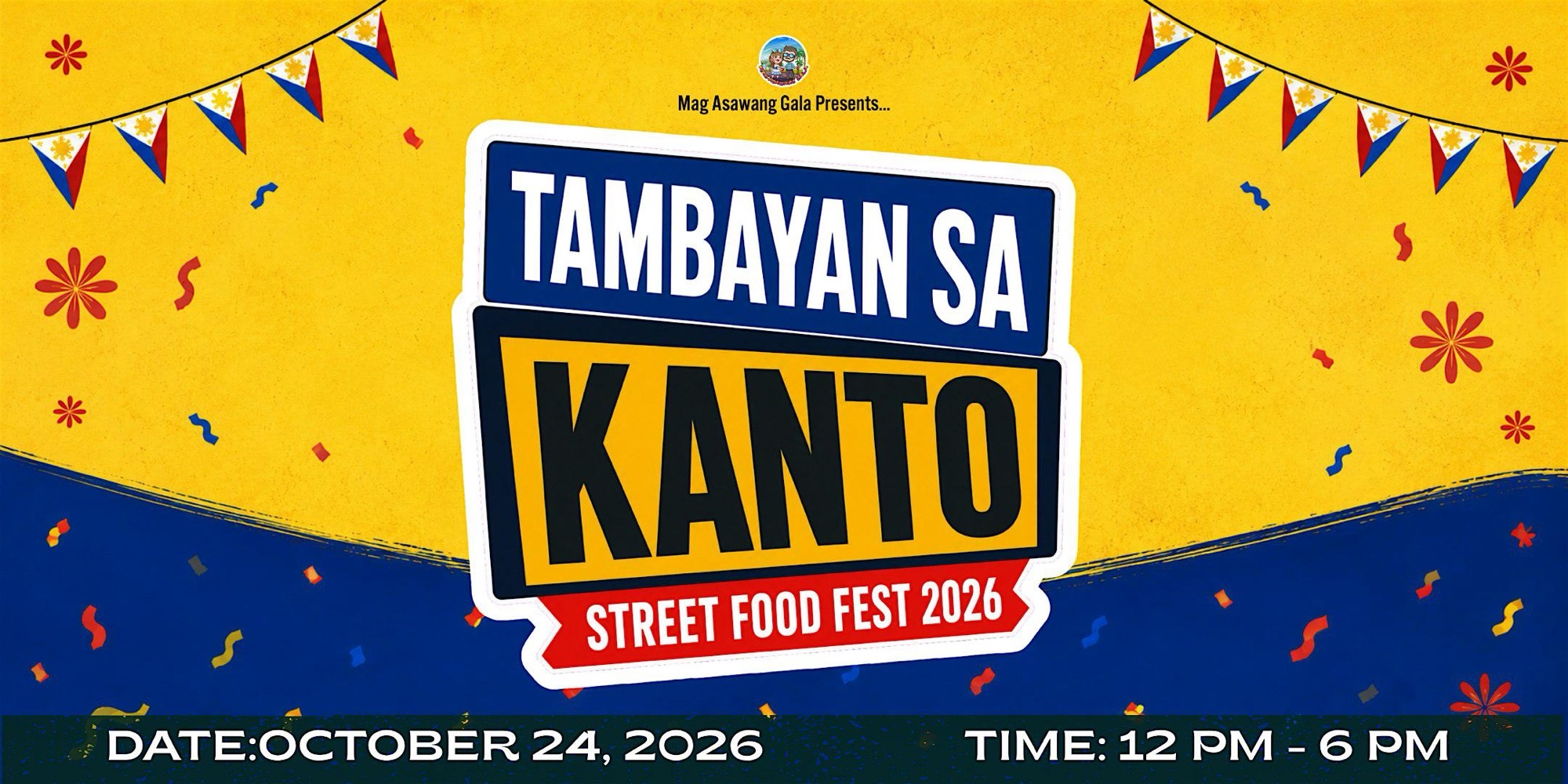 Official Tambayan Sa Kanto Street Food Fest 2026 flyer for October 24 in Chantilly.