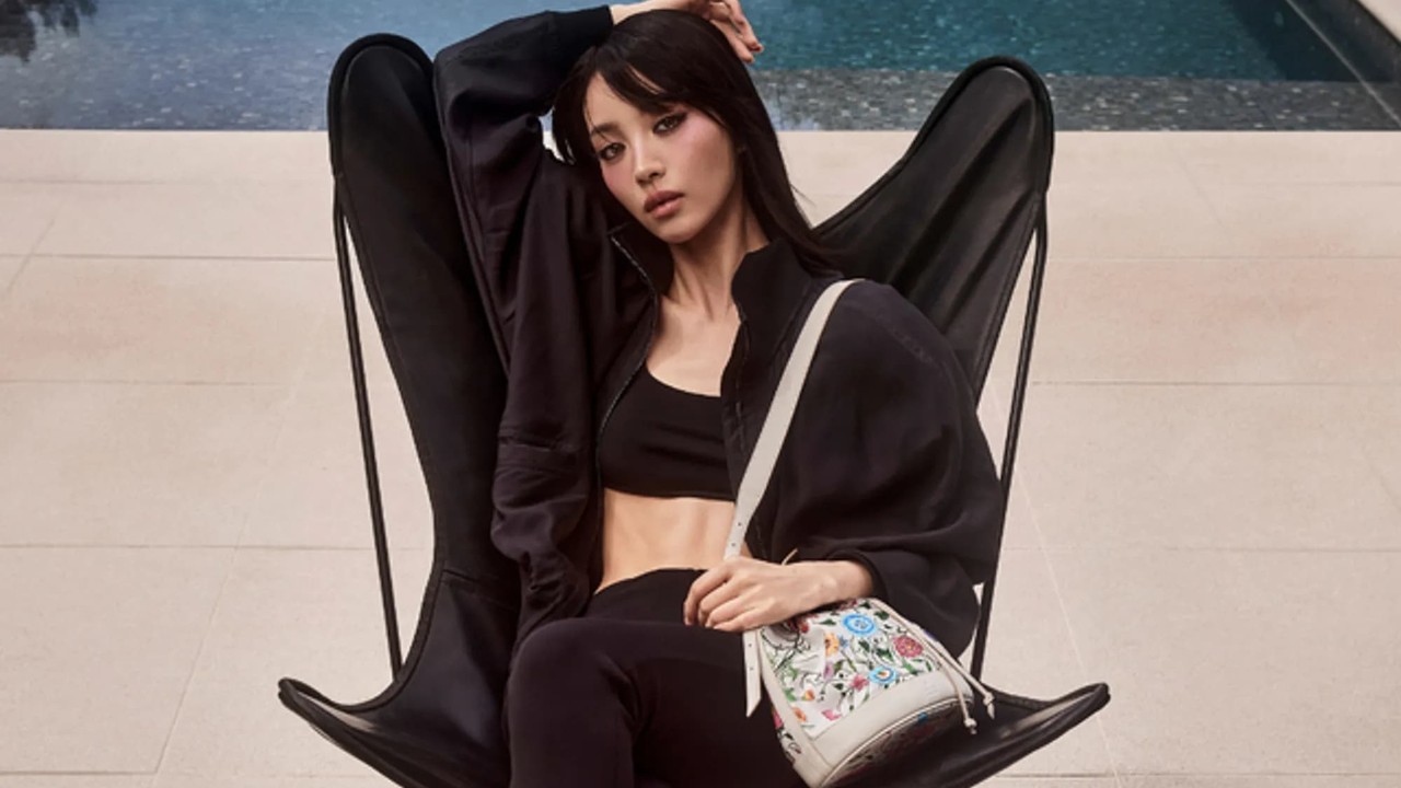 Tian Xi Wei in Gucci Monte Carlo summer 2026 campaign photography.