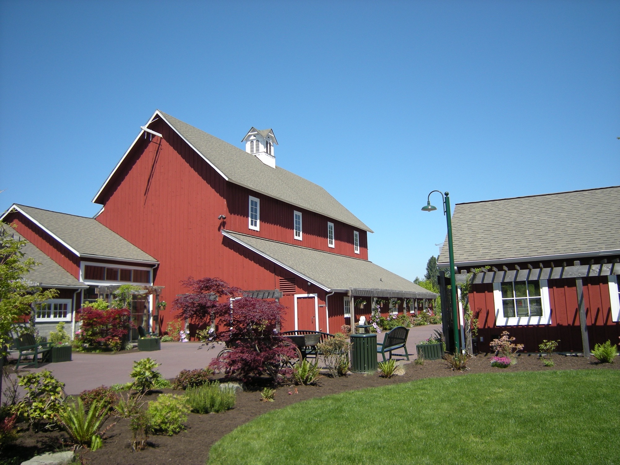 The historic hay barn at Pickering Farm in Issaquah, now the city-run Pickering Barn event venue.