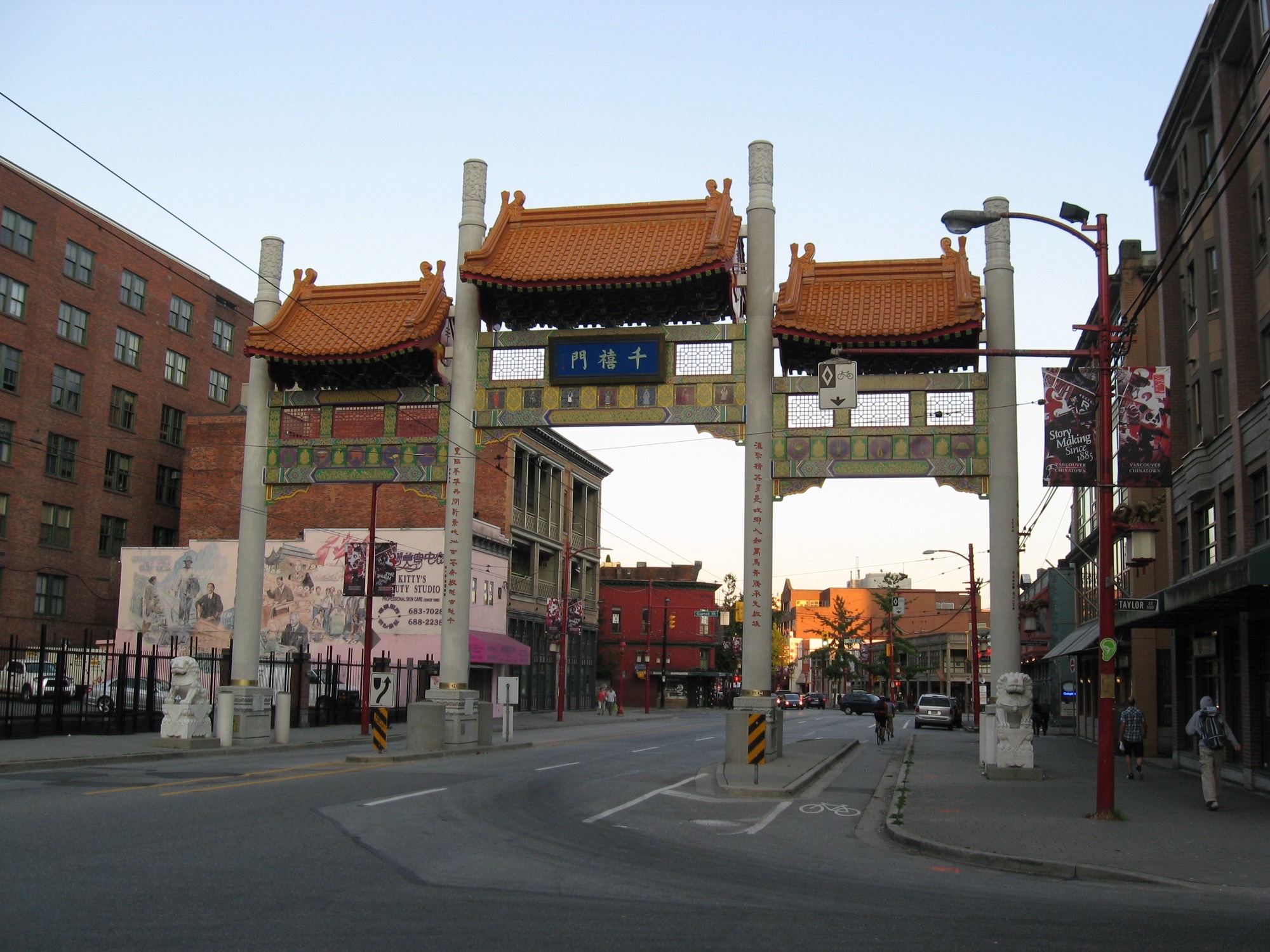 Millennium Gate on West Pender Street at the entrance to Vancouver Chinatown.