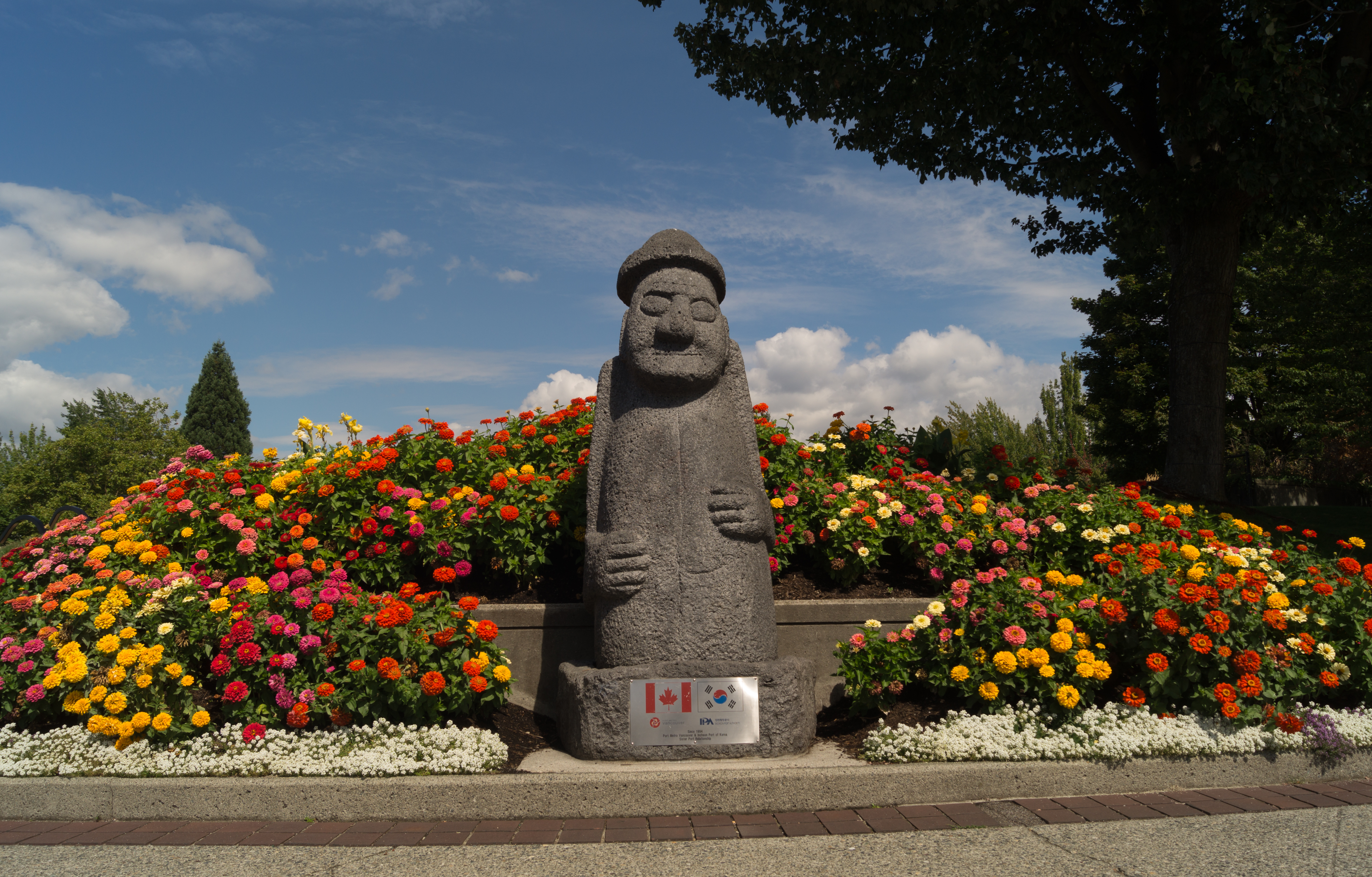 Korean cultural statue at Port of Vancouver.